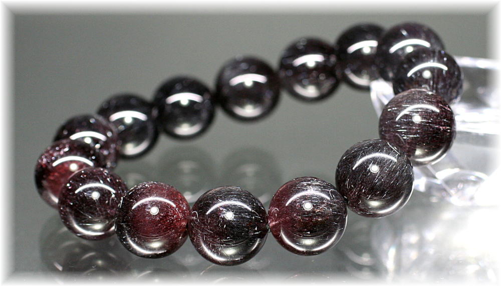 高品質]花火ブラックスーパーセブンブレスレット（約14.5mm玉） - 埼玉