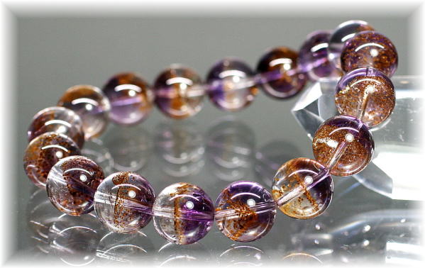 最高品質]ファントムゲーサイトインバイカラーアメジストブレスレット