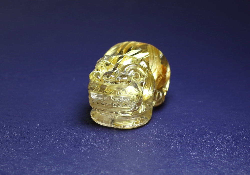 ゴールドルチルクォーツ彫刻（貔貅/ヒキュウ） - 埼玉県吉川市の天然石