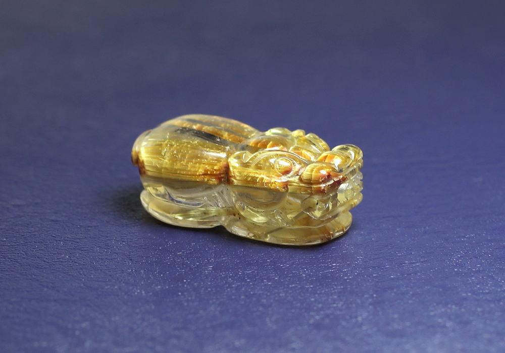 最終価格！ルチル 貔貅 水晶彫刻 貔貅（ヒキュウ） （ルチルクォーツ