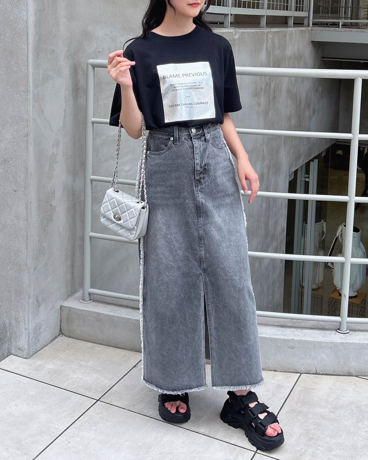 サイドフリンジデニムロングスカート｜INGNI(イング) 公式通販｜INGNI