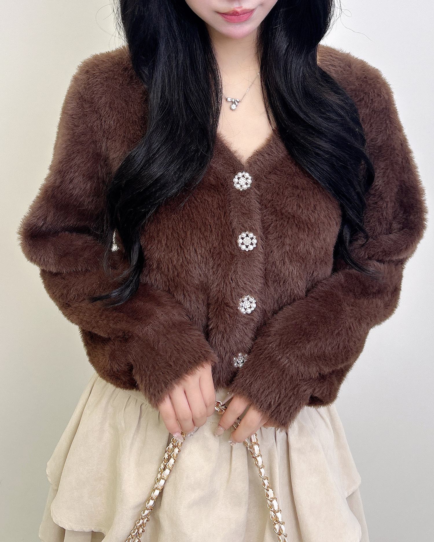 レース付フェザーニットカーディガン｜INGNI(イング) 公式通販｜INGNI