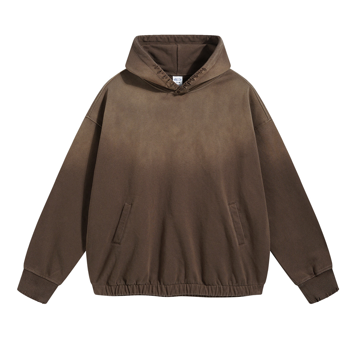 Acid Wash Elastic Hem Hoodie Men's Faded Sweatshirt - INNBLAC