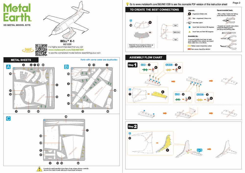Bell X-1 Metal Earth - Innovatoys