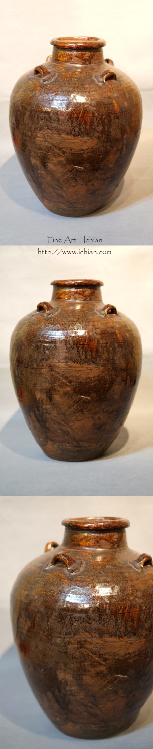 古瀬戸 祖母懐 茶壷 鉄釉四耳壺 室町～桃山期 大名品 :: ichian