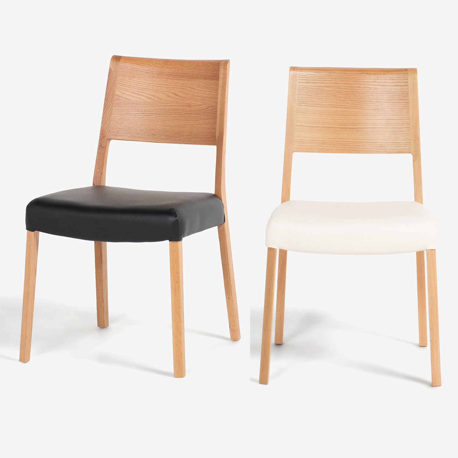 ダイニングチェア「シネマ Bタイプ」レッドオーク材 ホワイトオーク色