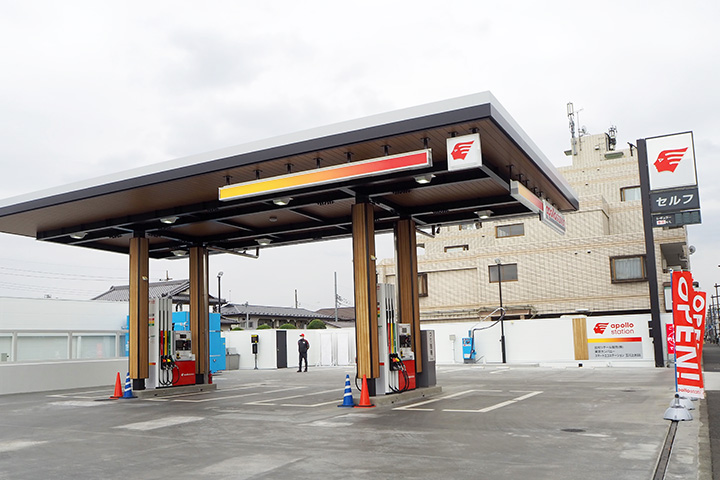 都内初、国産木材を活用した環境配慮型サービスステーション