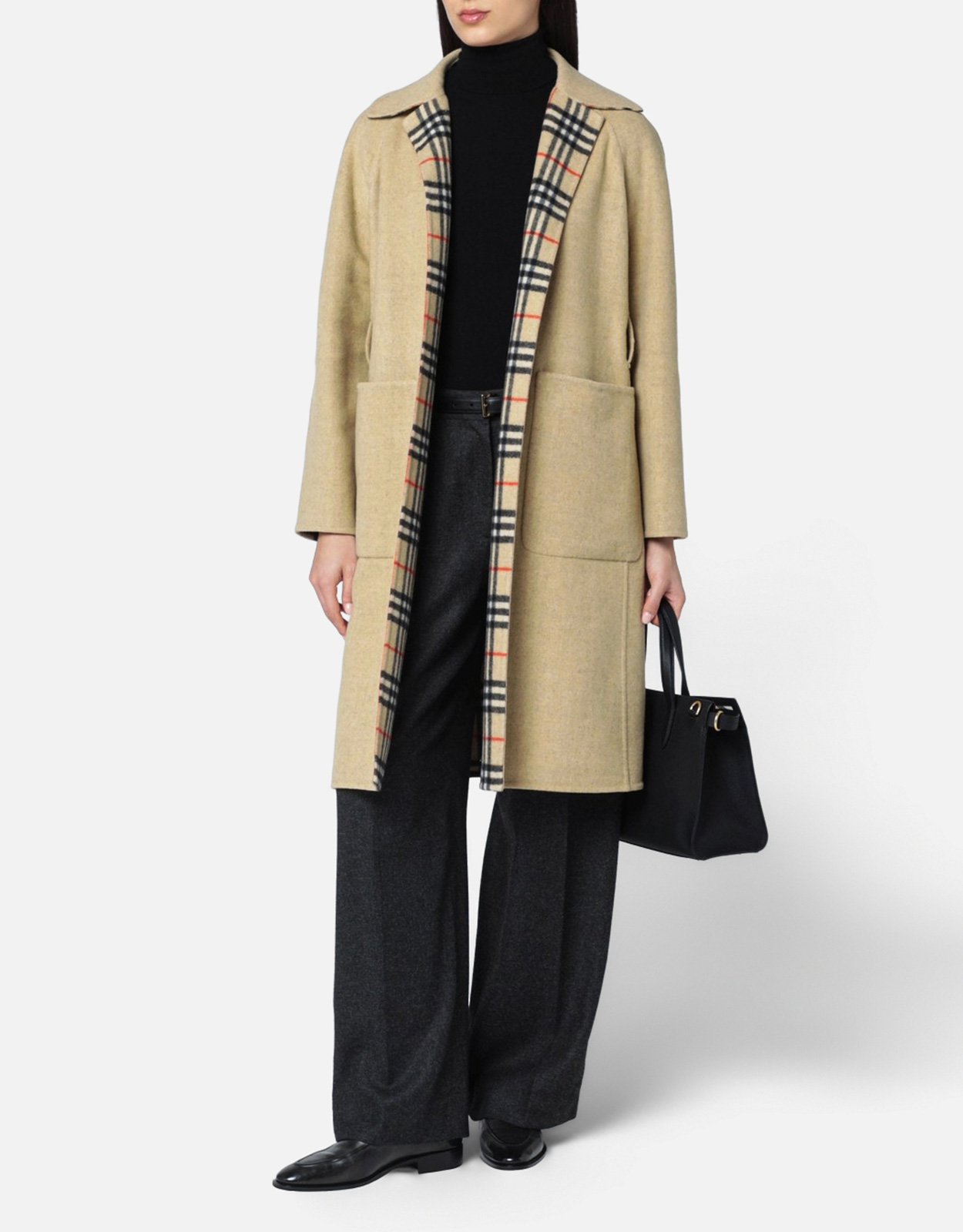 Burberry リバーシブルウールラップコート (すべての新品) IFCHIC.COM