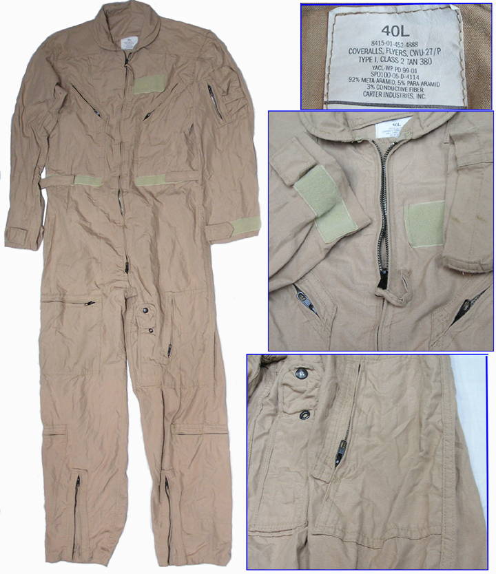 CWU-27/P フライトスーツ タン - いは軍払い下げ品店