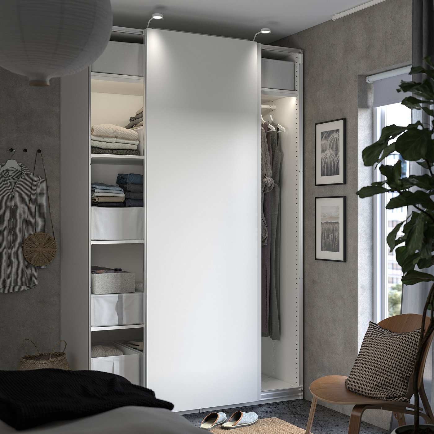 PAX / HASVIK wardrobe, white/white, 150x66x236 cm - IKEA