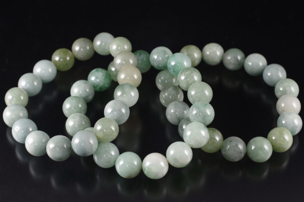 本翡翠12．5mm玉ゴムブレスレット 天然石ブレスレット販売 名取