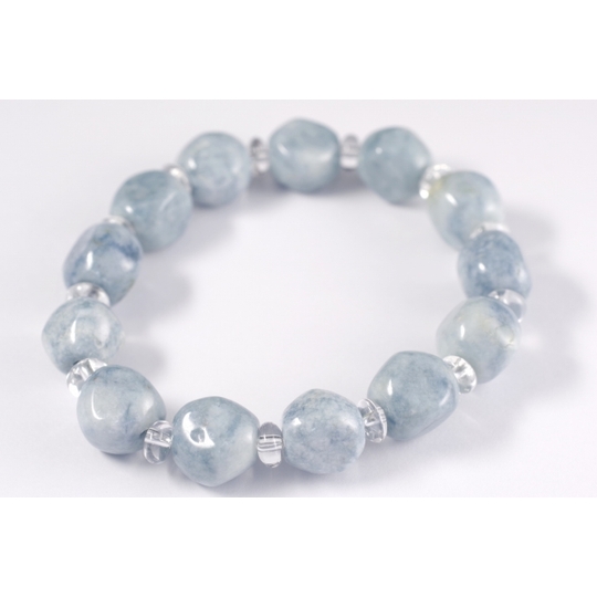 糸魚川産青翡翠ゴムブレスレット 天然石ブレスレット販売 名取貴石