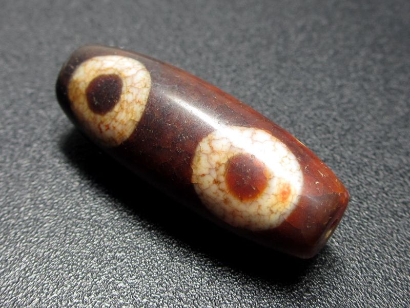 老鉱朱砂紅・二眼 蔵神天珠 39mm - 石縁パワーストーン専門店