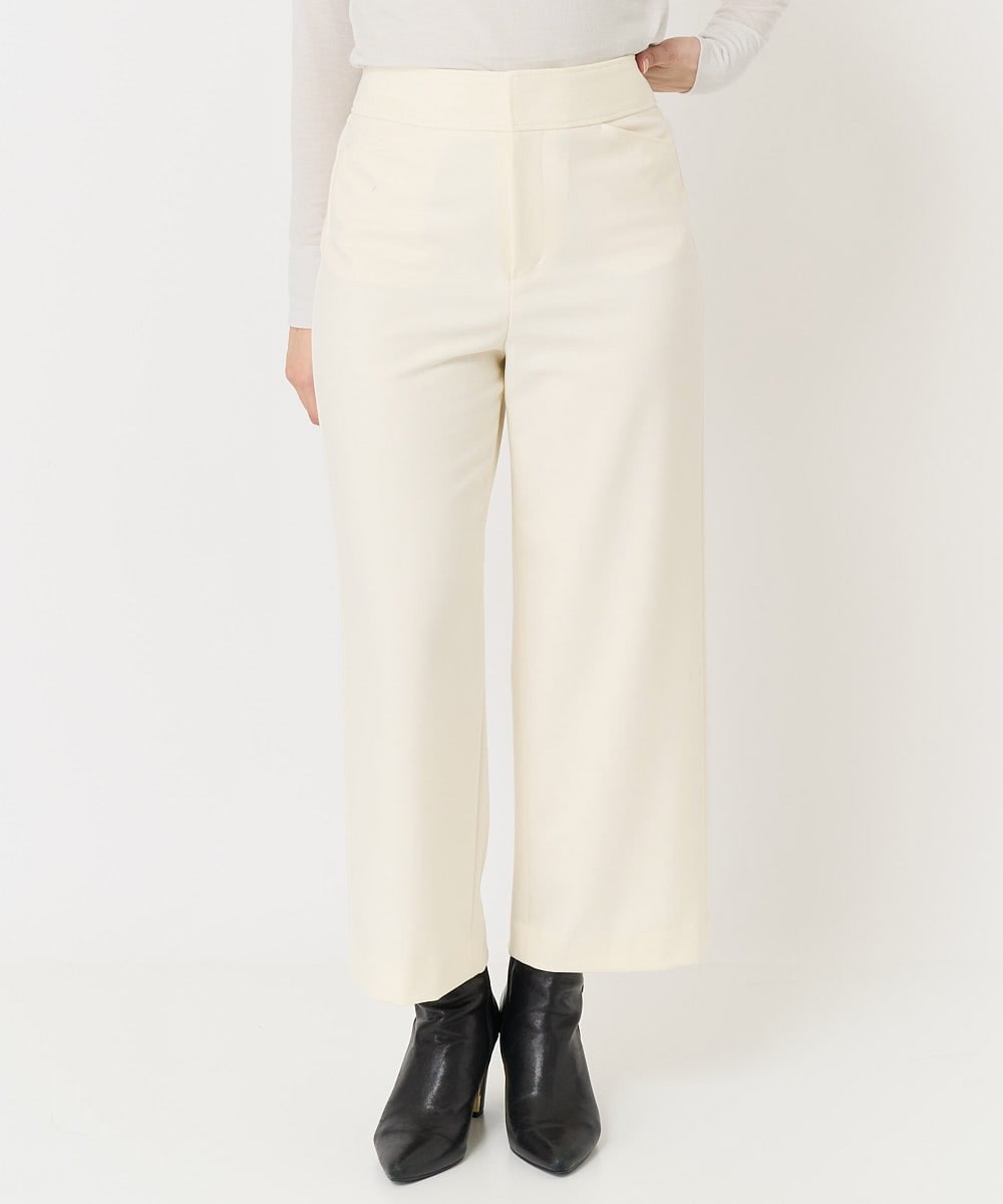 小さいサイズ]裏起毛ワイドクロップドパンツ(機能素材/新素材