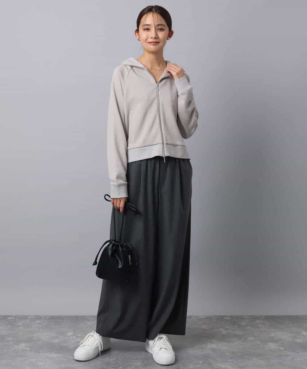 ラメ裏毛スウェットダブルジップパーカー/洗える(パーカー) | MK