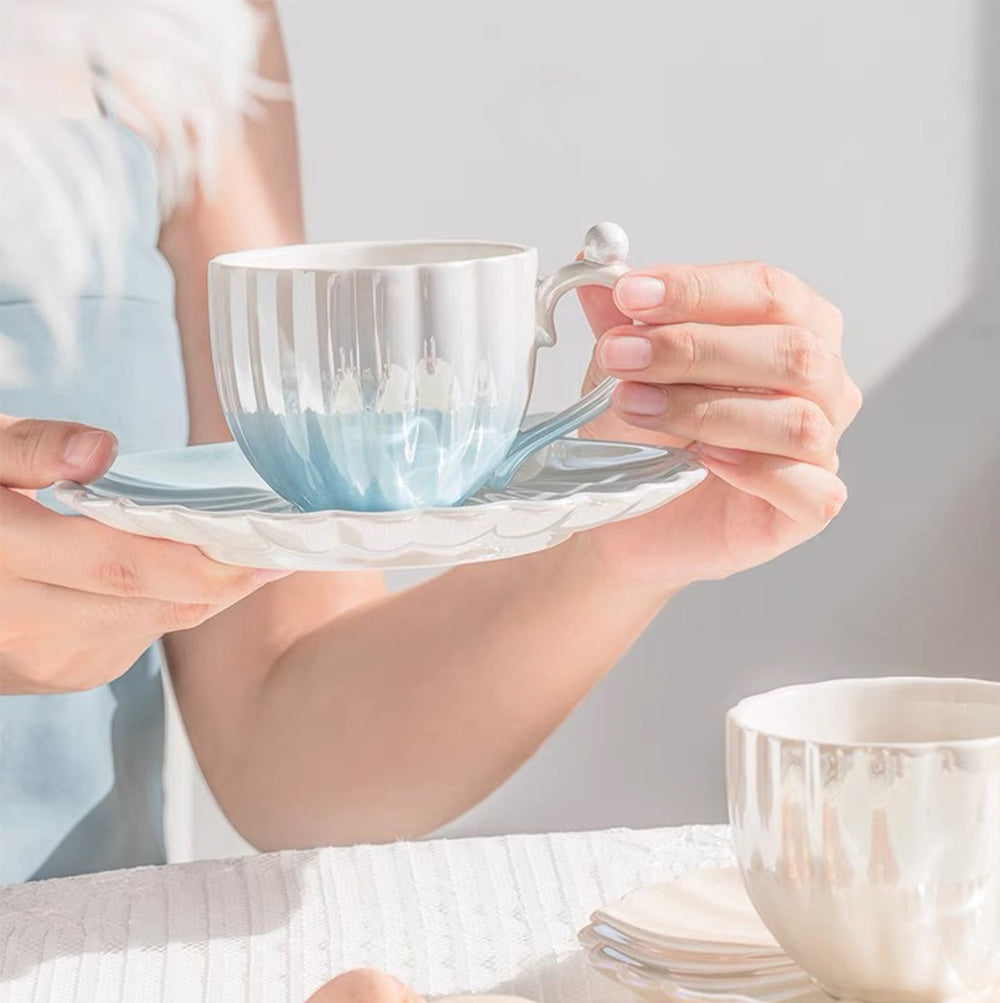 IwaiLoft オパールシェル カップ&ソーサー おしゃれ コーヒーカップ