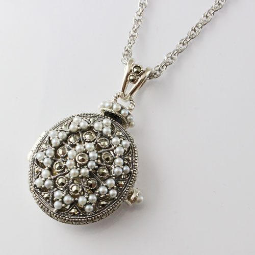 送料無料】【日本製】ロケットペンダント シルバー/SV925 アンティーク