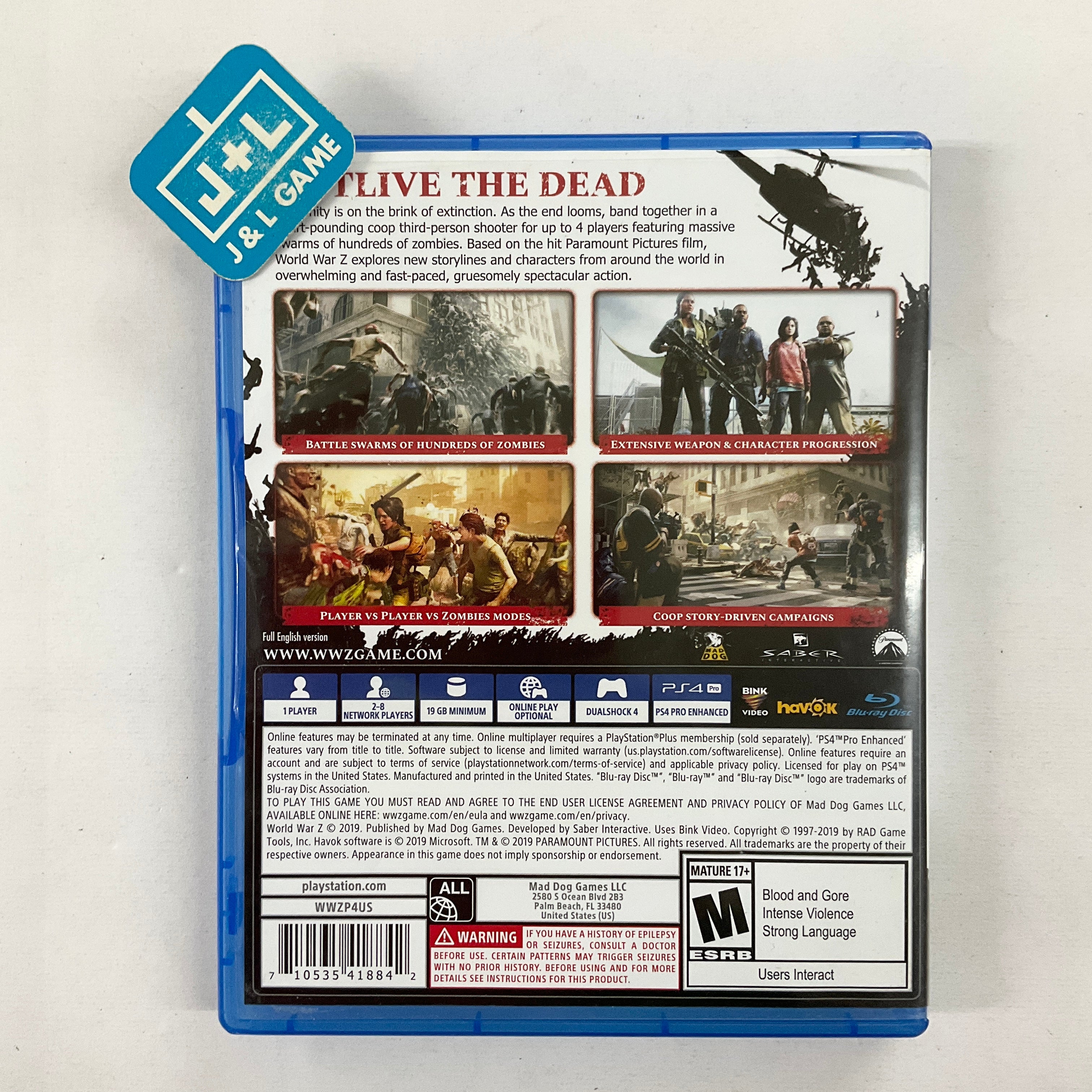 World War Z - (PS4) PlayStation 4 [Pre-Owned] | J&L Game
