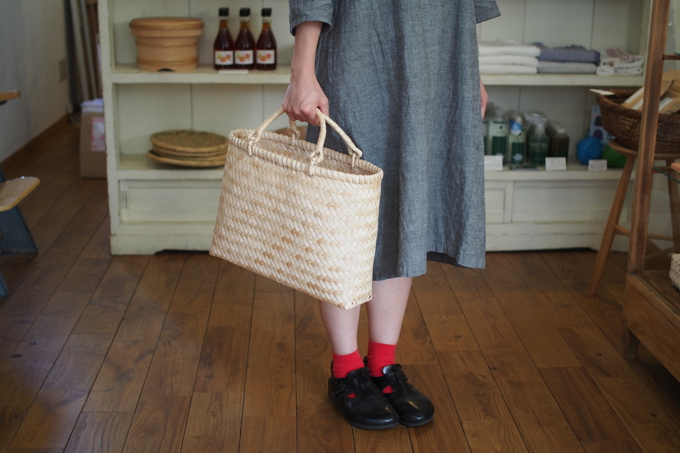 イタヤ細工のかごバッグ (L) - ウェブショップ - jokogumo - よこぐも