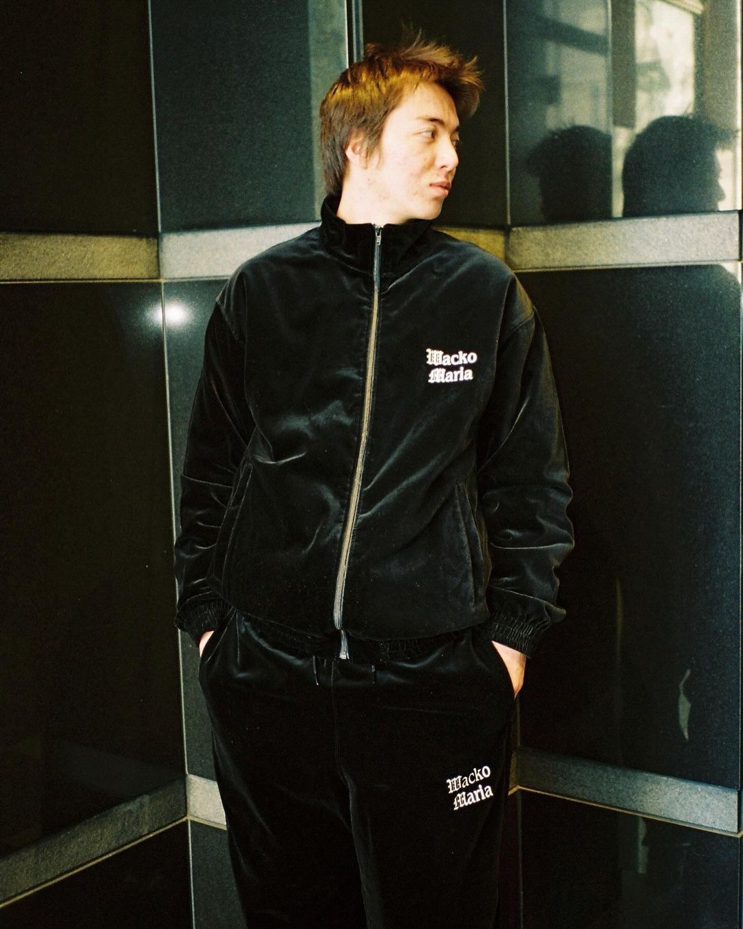 WACKO MARIA/VELVET TRACK JACKET（BLACK）［ベルベットトラックJKT-24