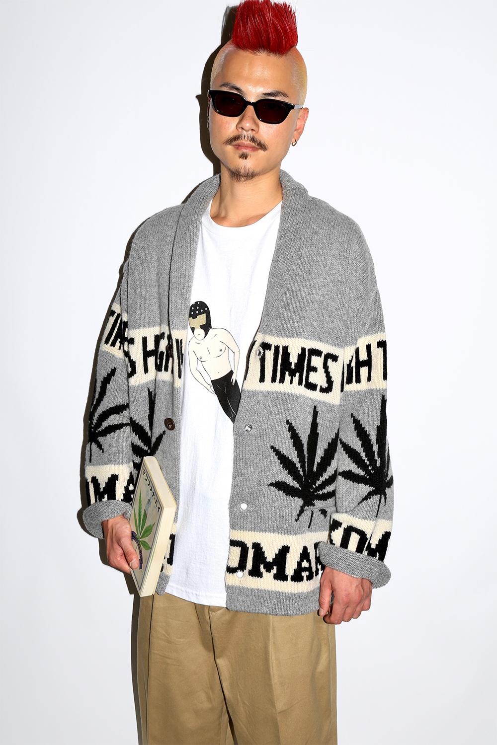 WACKO MARIA/HIGH TIMES / COWICHAN SWEATER（GRAY）［カウチン