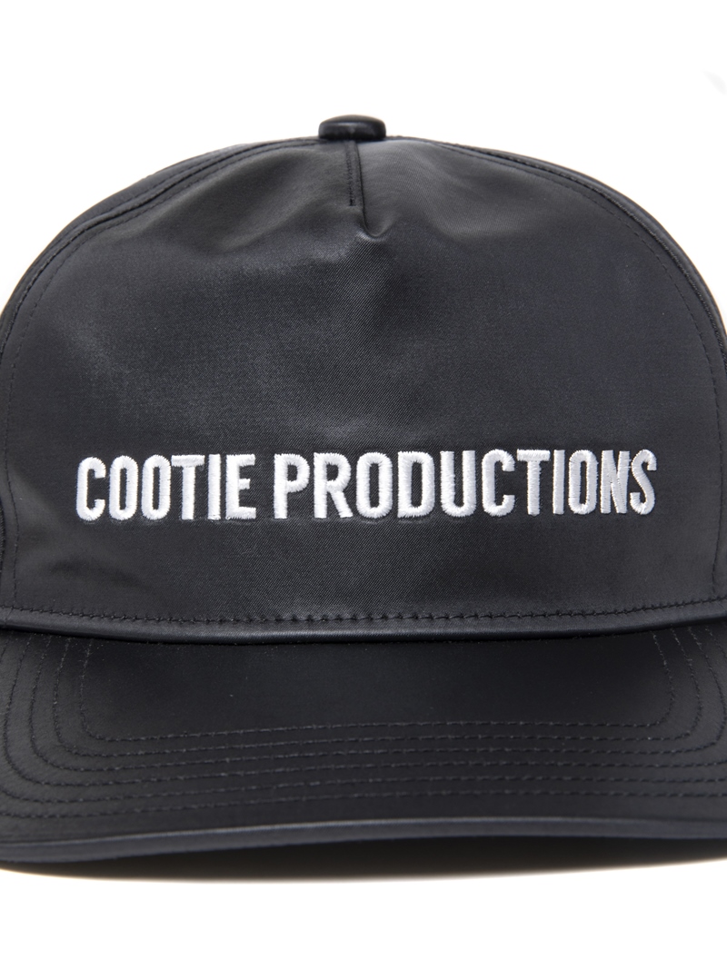 COOTIE PRODUCTIONS/Damp Coated Satin 5 Panel Cap（Black/White）［5
