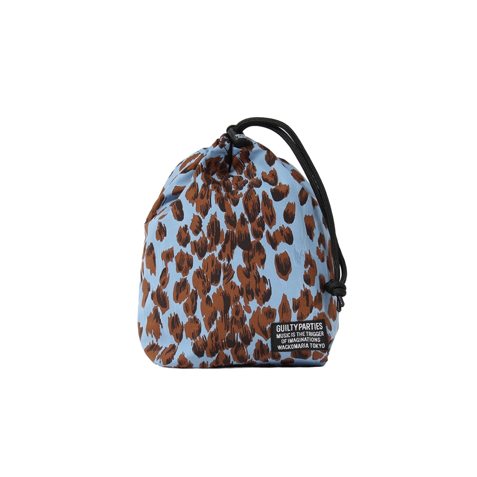 WACKO MARIA/LEOPARD DRAWSTRING BAG（BLUE）［レオパードドロー