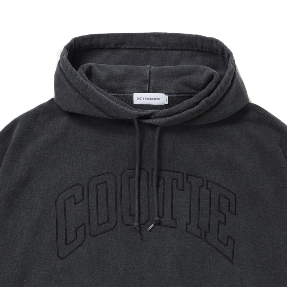 COOTIE PRODUCTIONS/Pigment Dyed Open End Yarn Sweat Hoodie（Black