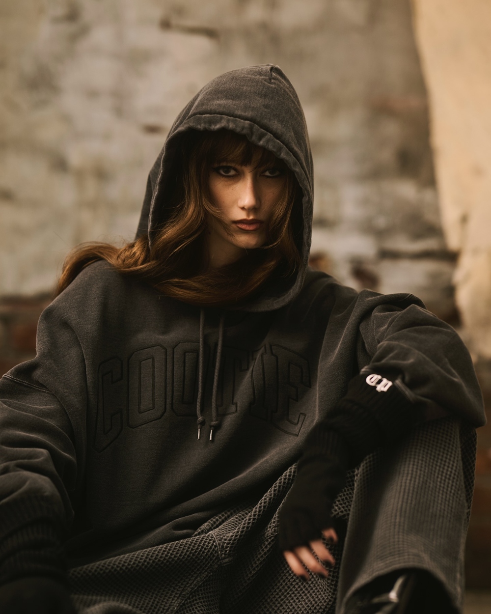 COOTIE PRODUCTIONS/Pigment Dyed Open End Yarn Sweat Hoodie（Black