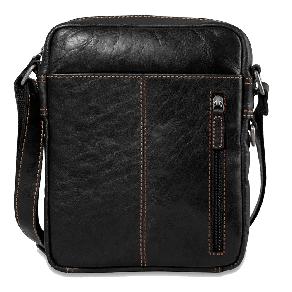 Leather Slim Crossbody w/Zippered Pocket Voyager #7213 | Jack Georges