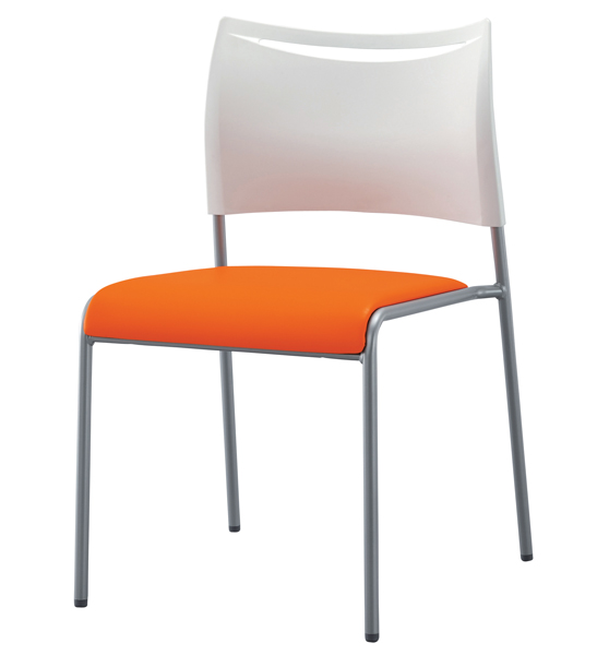 アイリスチトセ] 4本足スタッキングチェア布張り（4脚セット） / 通販