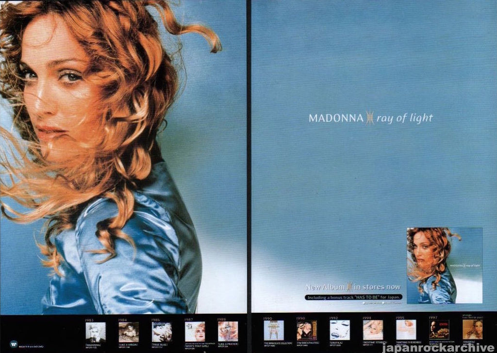 Madonna 1998/05 Ray Of Light Japan album promo ad – Japan Rock Archive