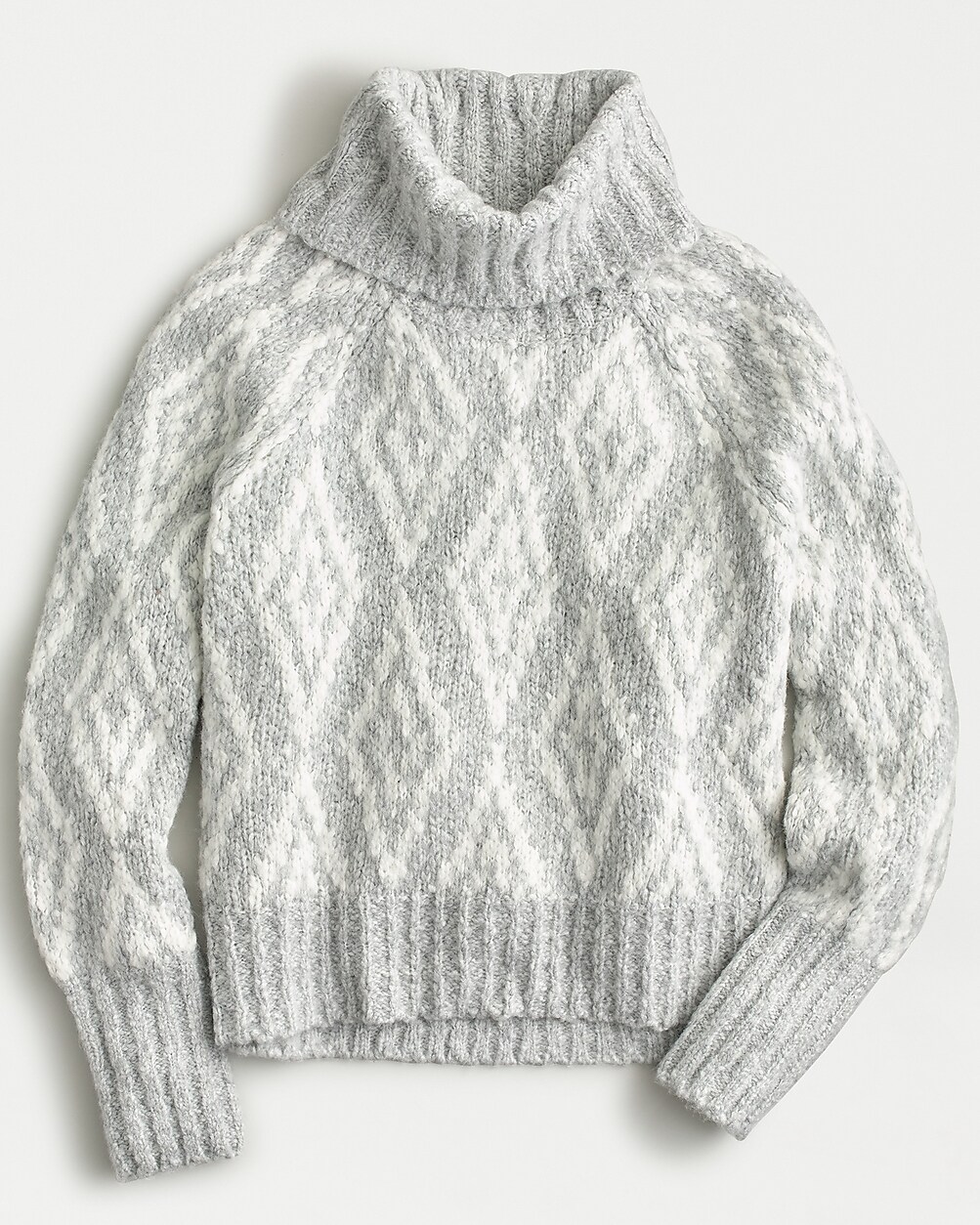 Chunky Alpaca Turtleneck Sweater In Fair Isle Diamonds For Women