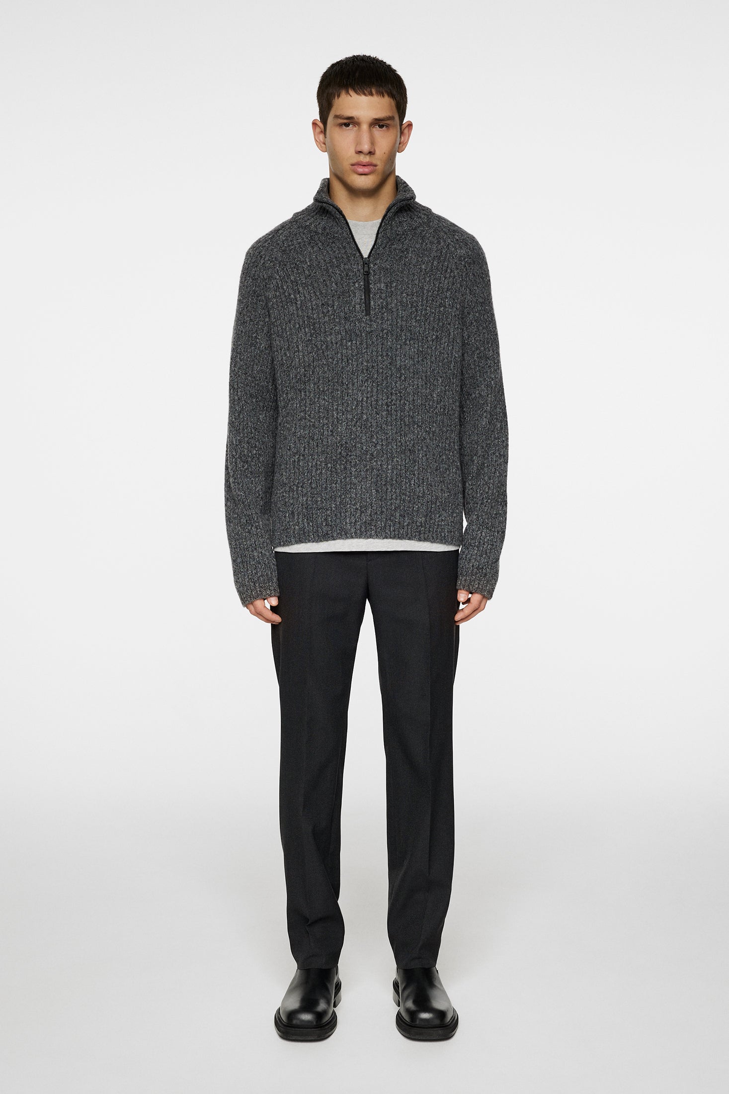 Victor Zip Wool Sweater / Dark Grey Melange – J.Lindeberg