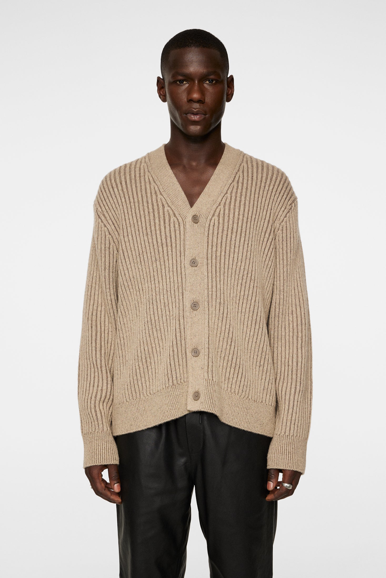 Twin Plated Knit Cardigan / Tiger Brown – J.Lindeberg