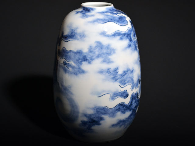 有田焼】飾り花瓶 染付龍絵 - JTOPIA