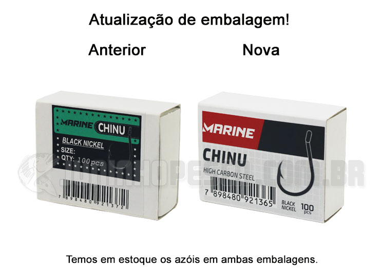 Anzol Marine Chinu Black Nickel Caixa c/ 100 unidades | JUNINHOPESCA