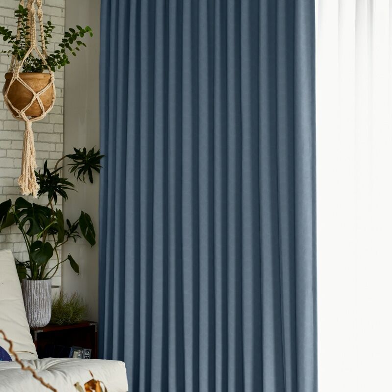 ワオン カーテン JD-19246 ネイビー ｜ジャストカーテン