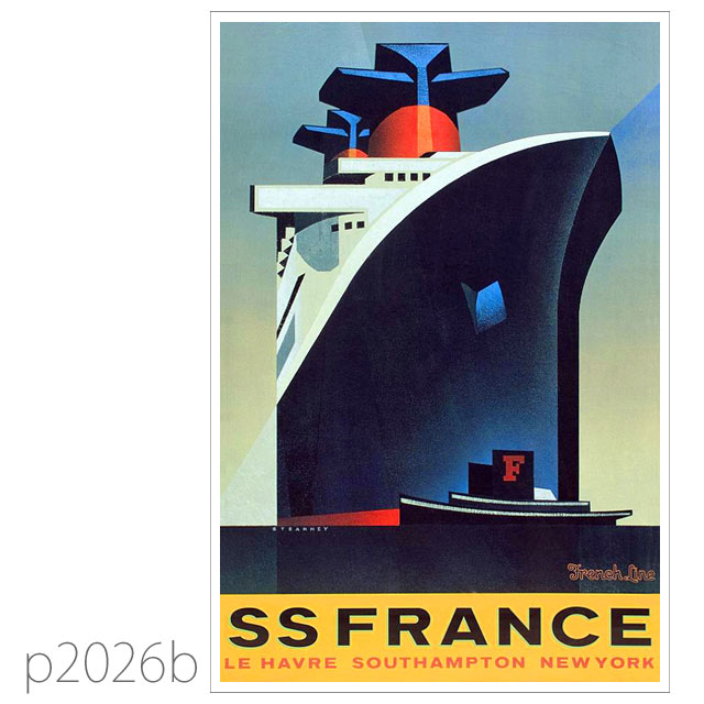 フレンチライン・客船フランスのポスター1979 | レプリカポストカード
