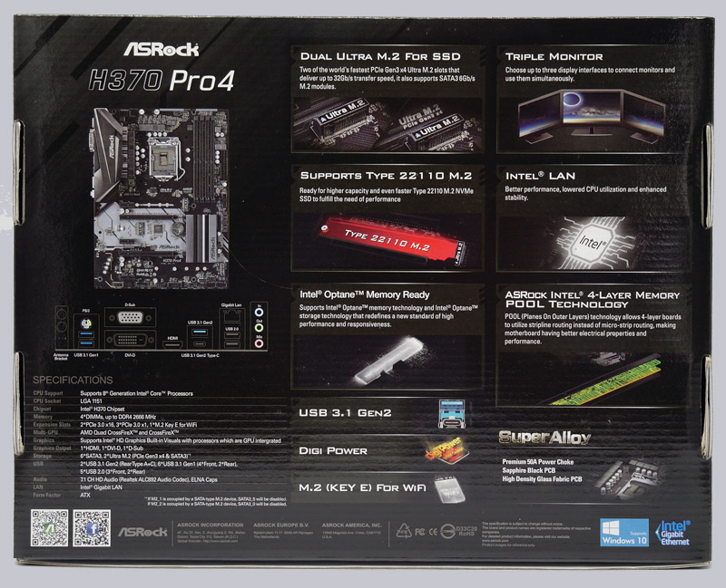 ASRock H370 Pro4 Intel LGA 1151 Motherboard Review