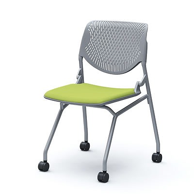 81S1BA-FSF9 オカムラ ルナチェア 4本脚 グレーシェル シルバー