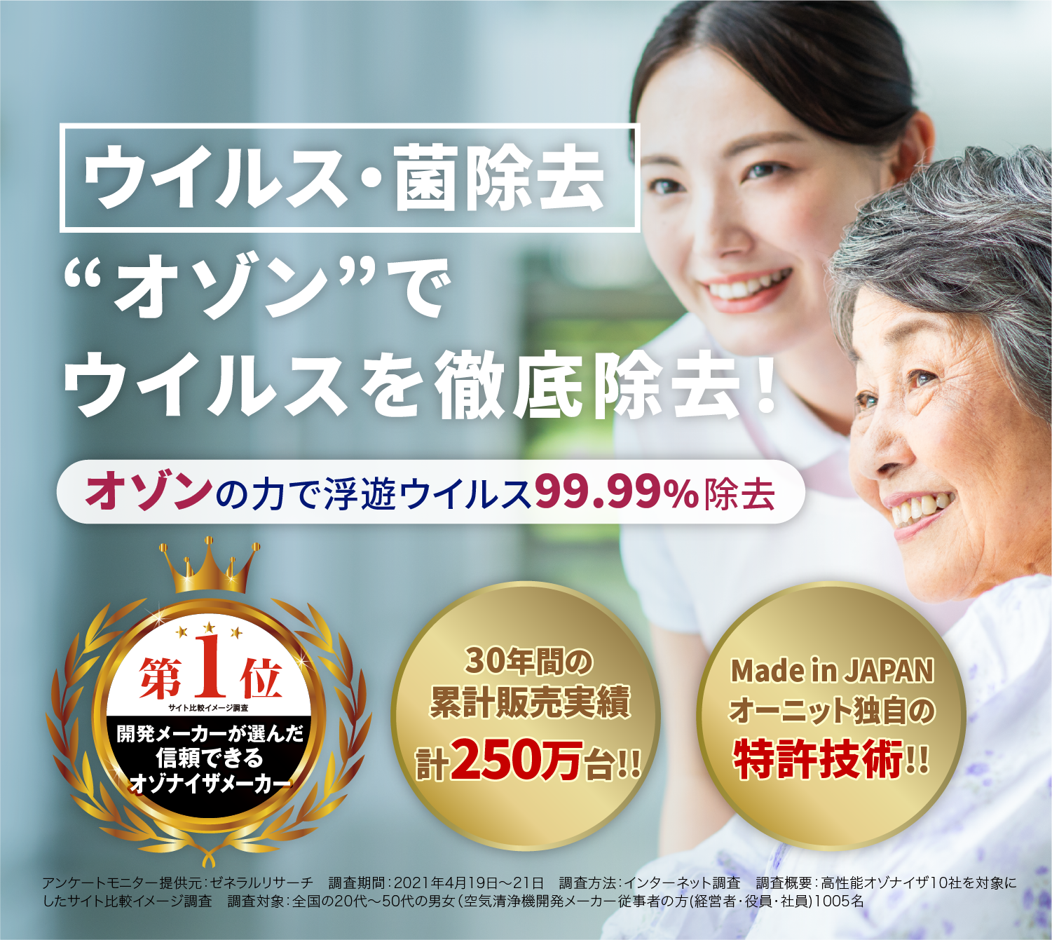 大切な人を守りたい オゾンでウイルス対策 | オーニット株式会社