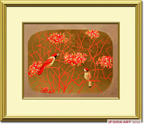 堀文子 赤い鳥 | 絵画など美術品の販売と買取 | 東京・銀座 おいだ美術