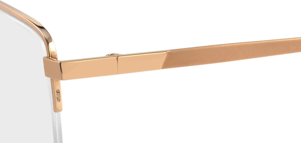 18金ピンクゴールド ハーフリムメガネ MN02TKK CH5681 | トリプル銀座