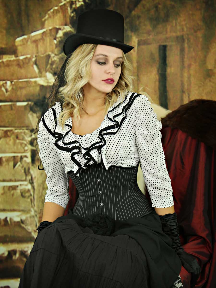 Pinstripe Plus Size Corset Top - CS-411 | Orchard Corset