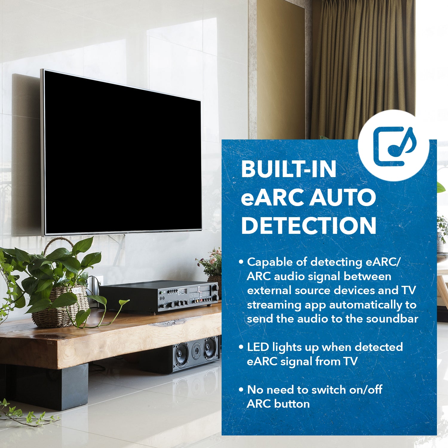 HDMI eARC Audio Extractor 4K@60Hz with Optical Port & 3.5mm jack