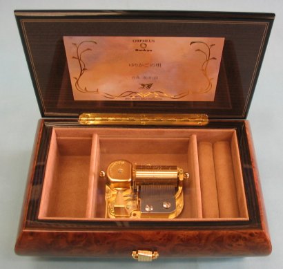 オルゴール屋ドットコム 30弁高級イタリア象嵌宝石箱（茶）オルゴール