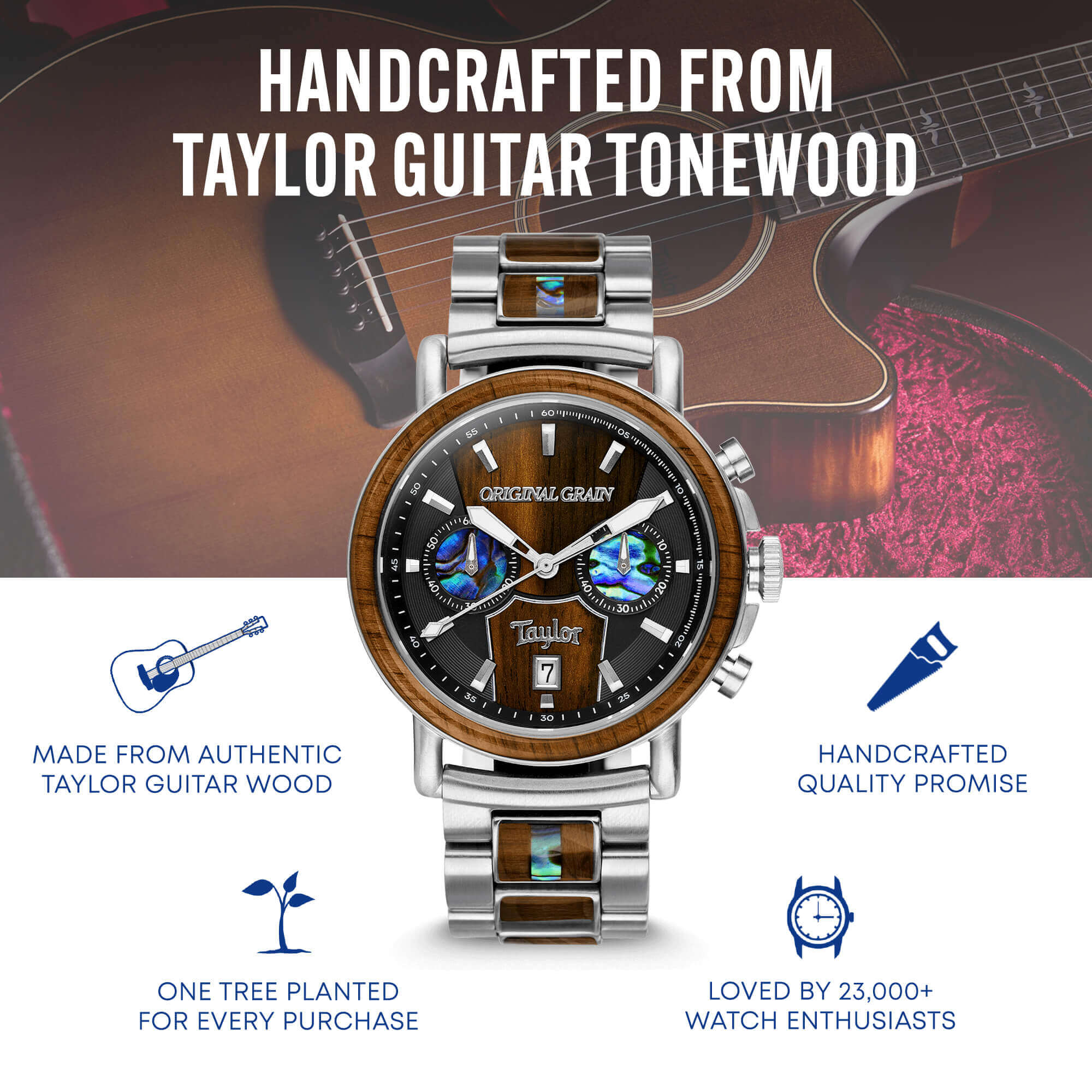Limited Edition Cameroon Ebony Taylor Guitar Stainless Steel
