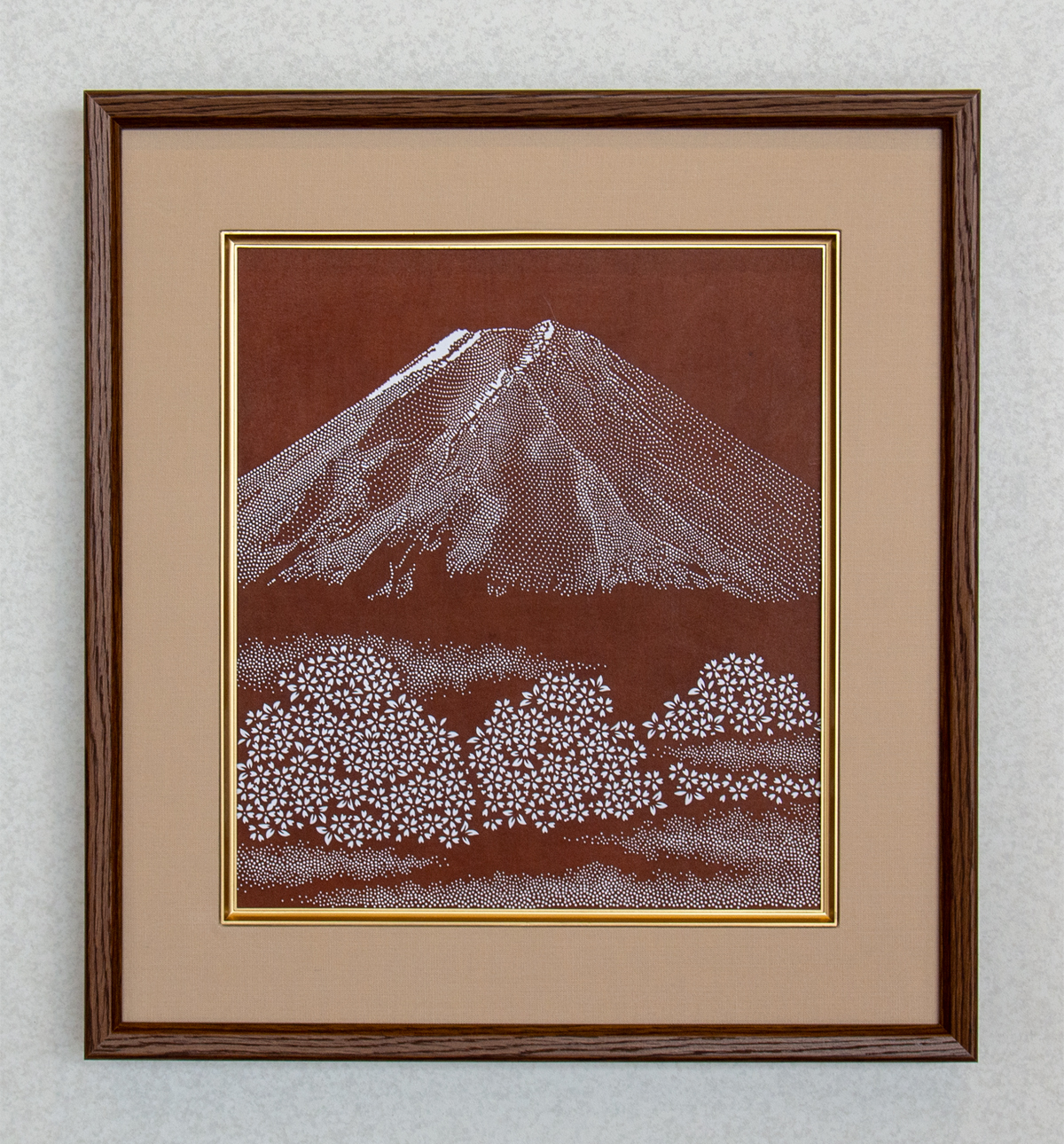 切り絵作品 歴史的風景 伊勢型に型絵彫の額にはいて居ます。 切り絵