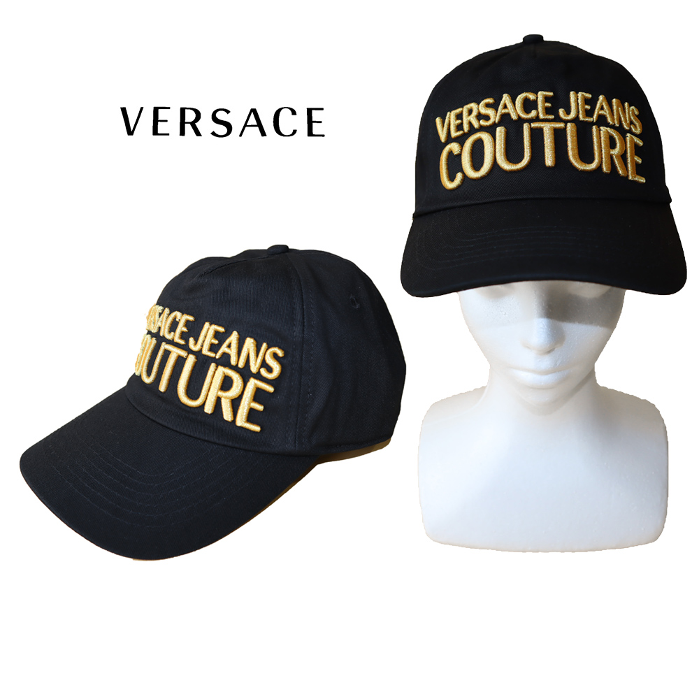 ヴェルサーチェ ジーンズ ロゴ刺繍 ベースボールキャップ